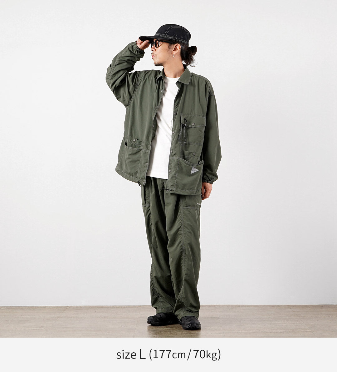 AND WANDER / Crinkle Nylon Pants