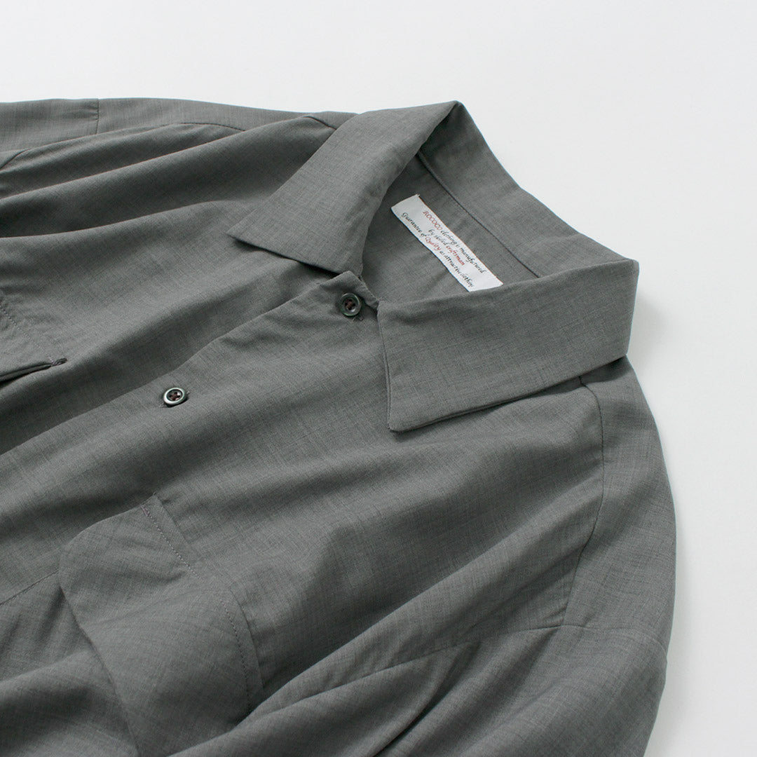 ROCOCO / Camisa Cuello Abierto Lana Tropical