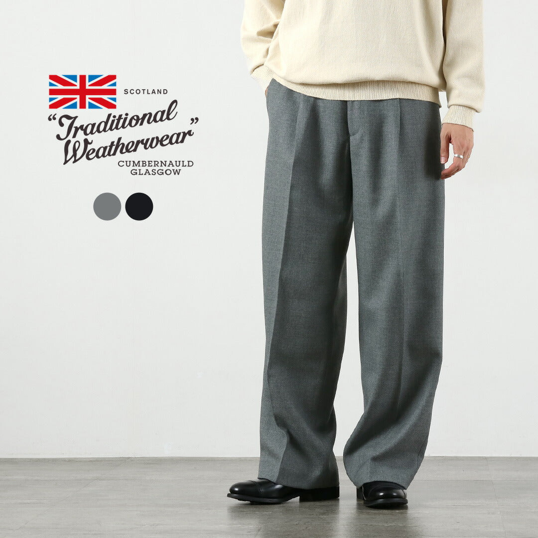 ROPA CLIMA TRADICIONAL / Union Slacks Pantalones semianchos de sarga de lana seca 102L por dentro
