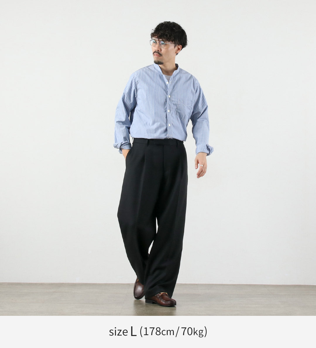 ROPA CLIMA TRADICIONAL / Union Slacks Pantalones semianchos de sarga de lana seca 102L por dentro