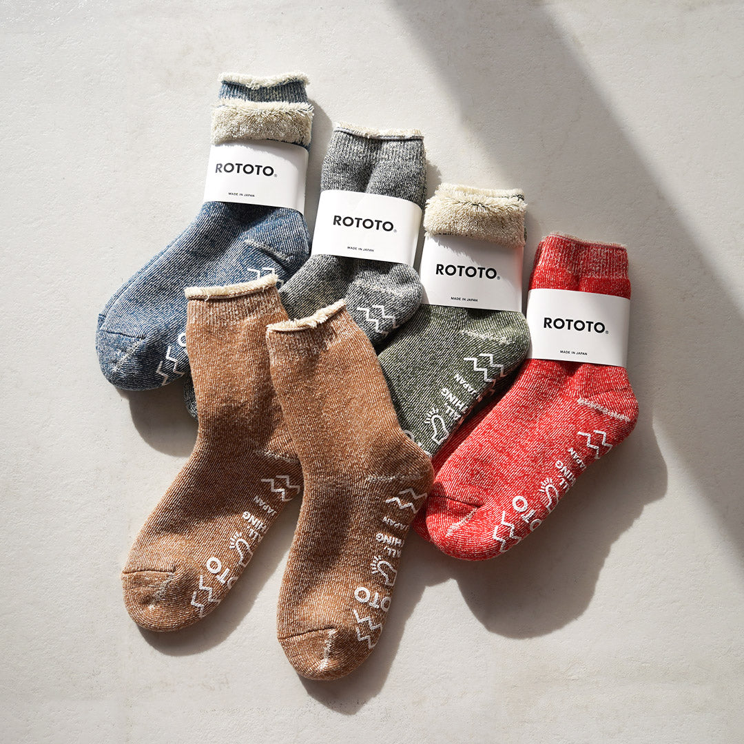 ROTOTO / Chaussettes de chambre double face – Shaggy Pile