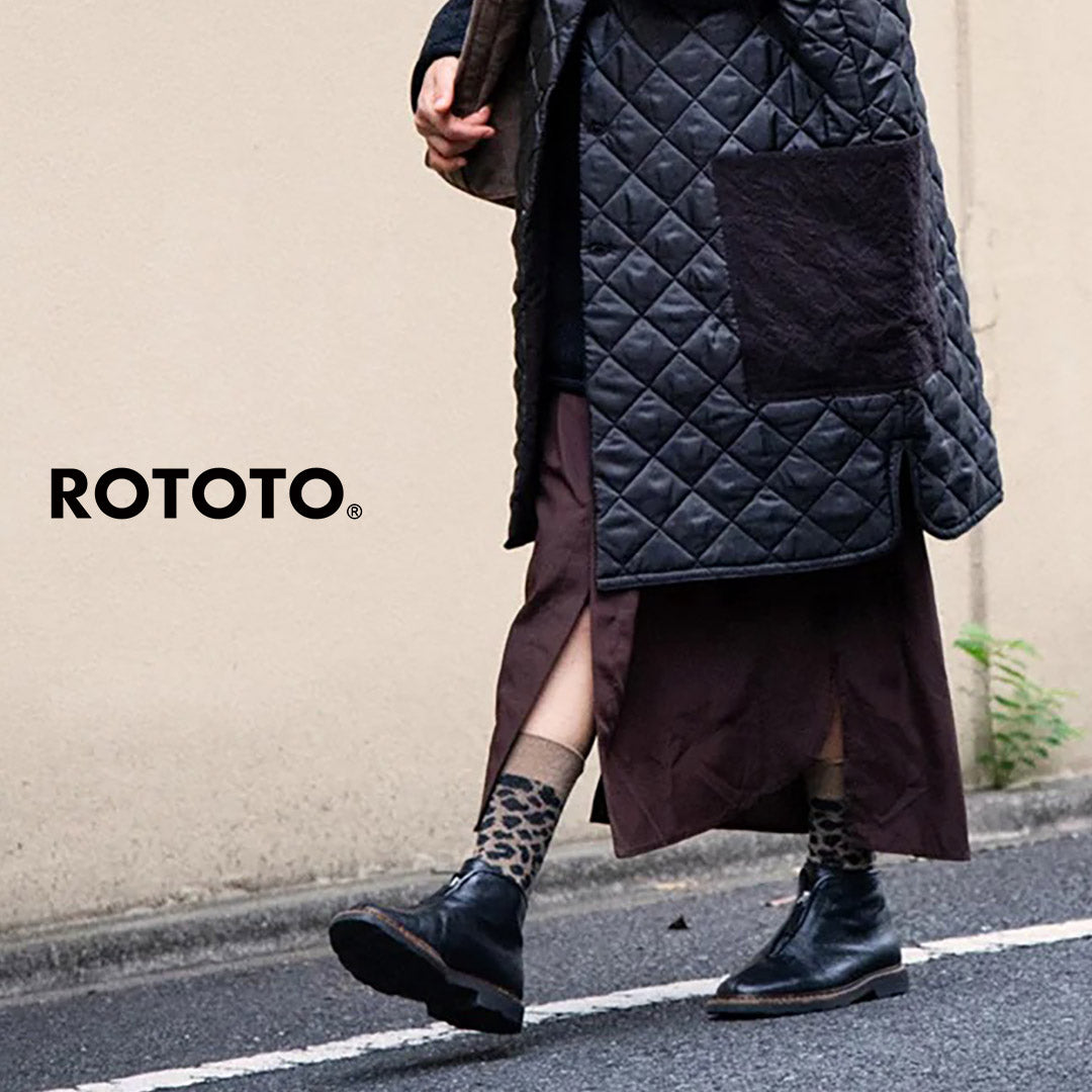 ROTOTO / 레오파드 패턴 메리노 양말