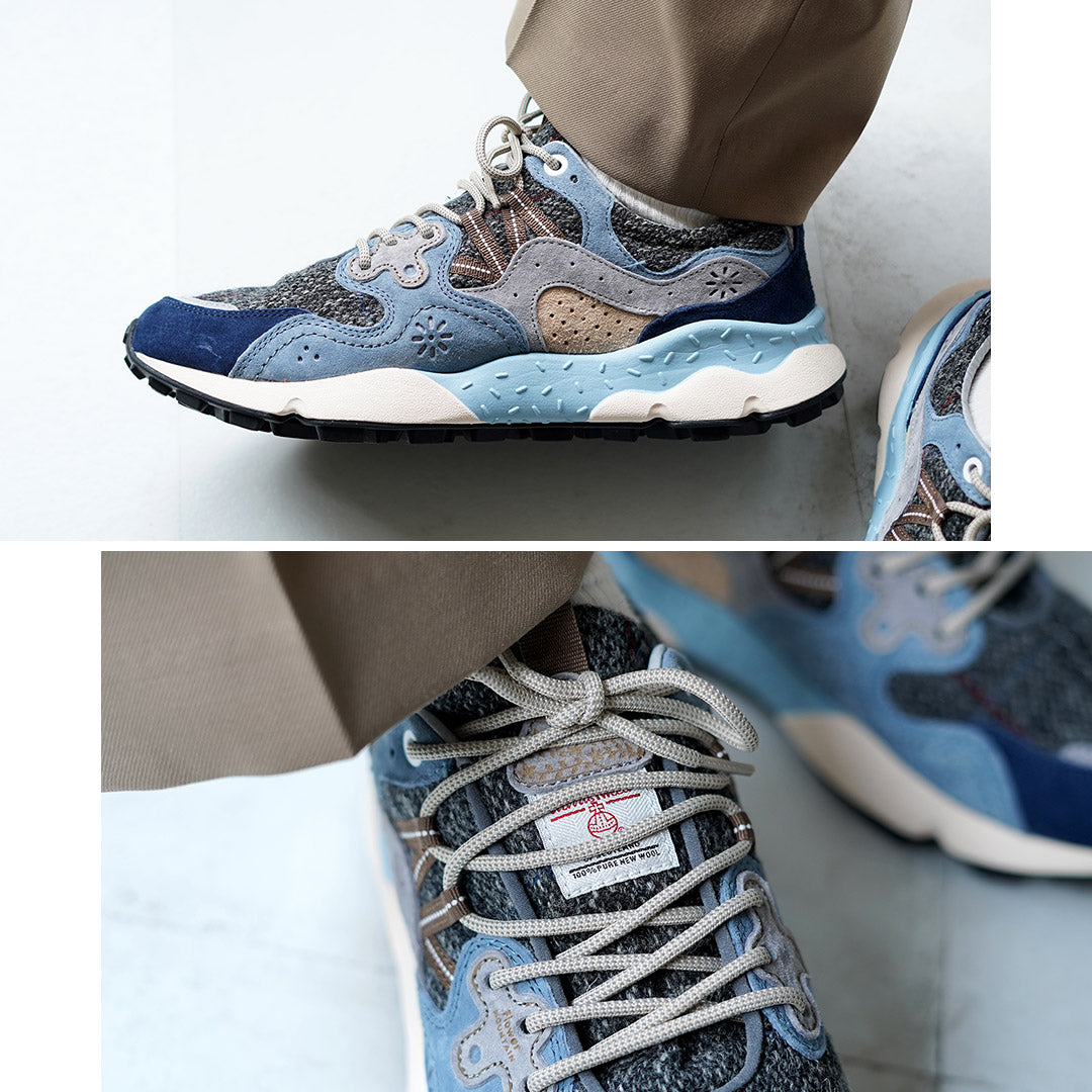 FLOWER MOUNTAIN / Yamano 3 Harris Tweed and Pig Suede Sneakers