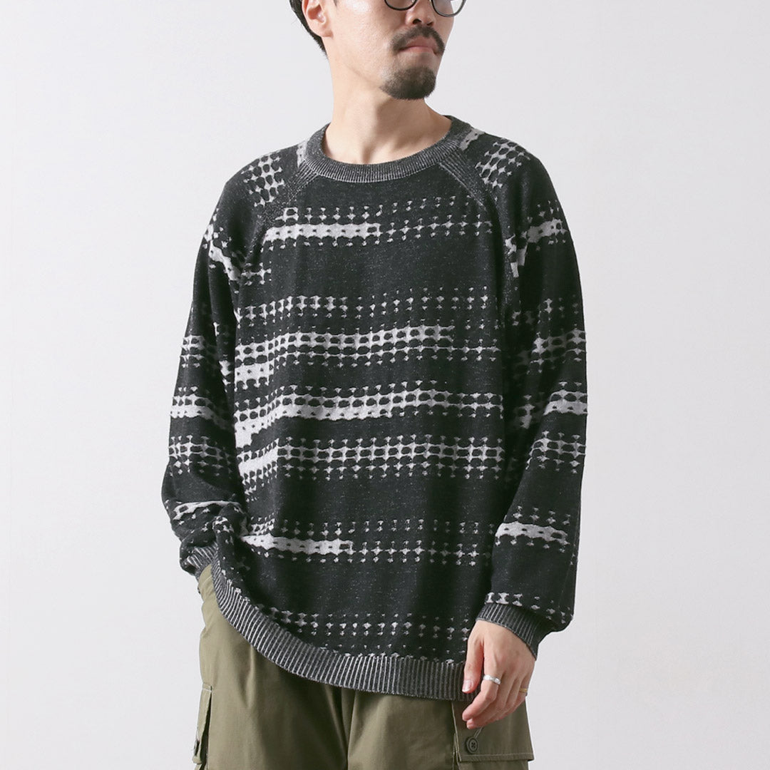 WHITE MOUNTAINEERING / Dot Stripe Raglan Sleeve Knit Pullover