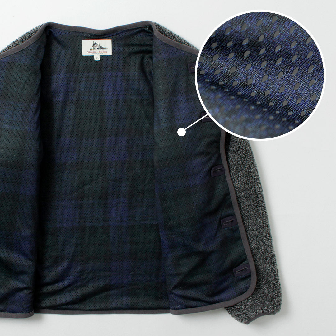 VINCENT ET MIREILLE / Boa Cardigan Carreaux