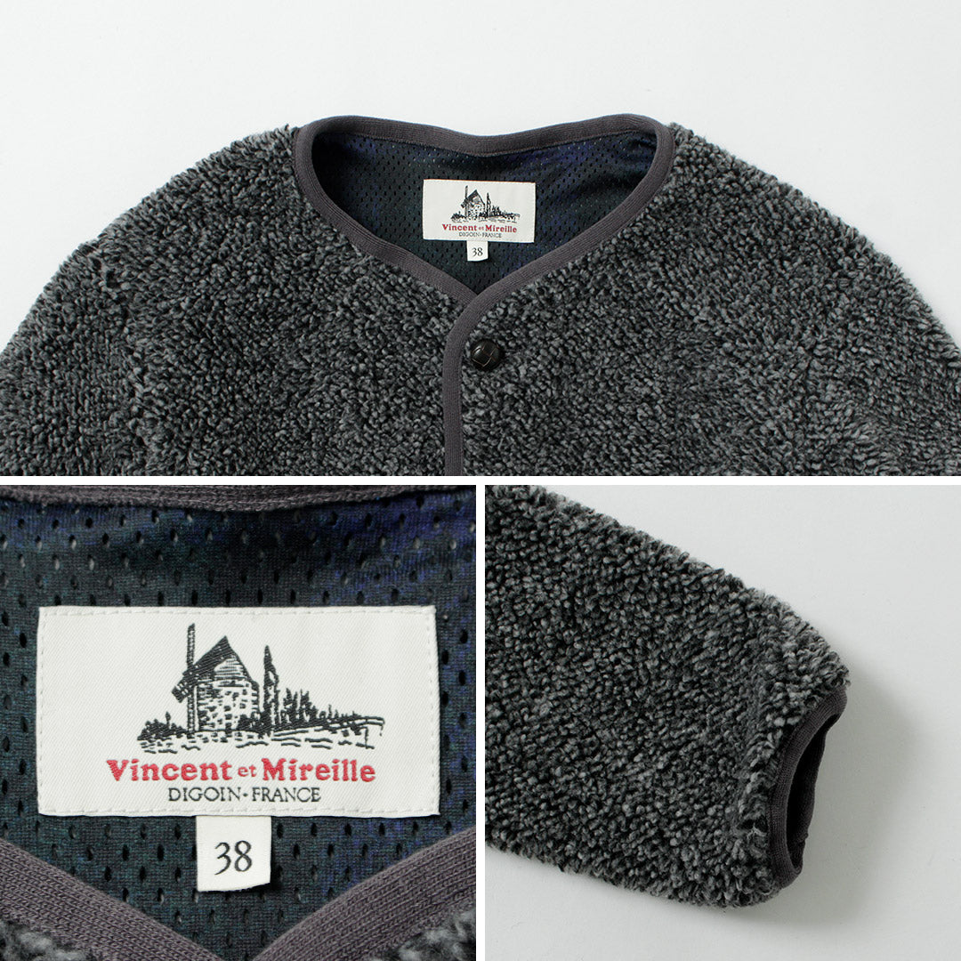 VINCENT ET MIREILLE / Boa Cardigan Carreaux
