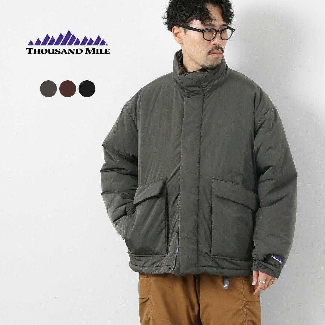 THOUSAND MILE / Veste en nylon ombre rembourrée à col montant