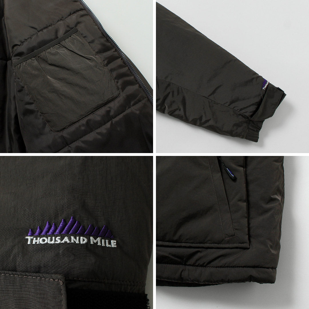 THOUSAND MILE / Veste en nylon ombre rembourrée à col montant