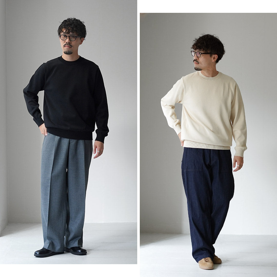 YONETOMI NEW BASIC / 硬質海島棉針織套頭衫