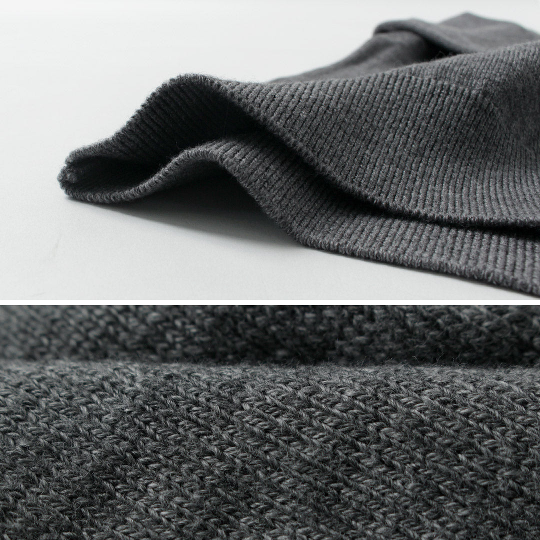 YONETOMI NEW BASIC / Cárdigan de punto americano de lana y algodón