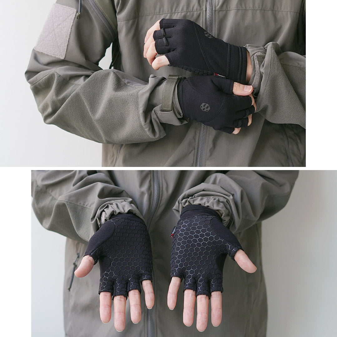 HANDSON GRIP / Liberty Guantes POLARTEC Power Stretch Pro de medio dedo