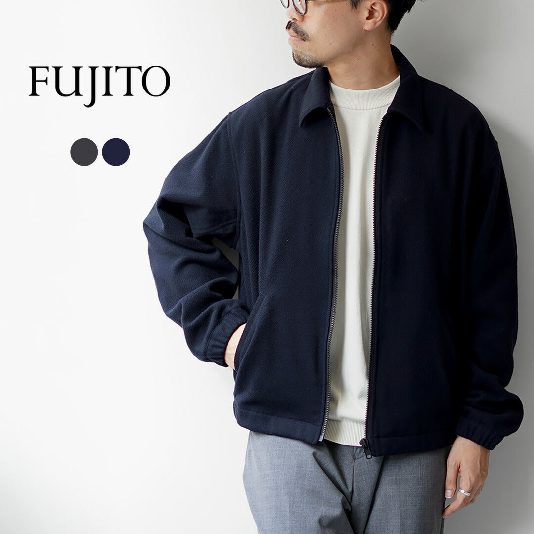 FUJITO / 再生羊毛斜紋布拉鍊夾克衫