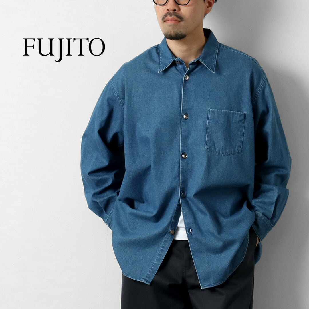 FUJITO / Chemise grande taille en denim 8oz