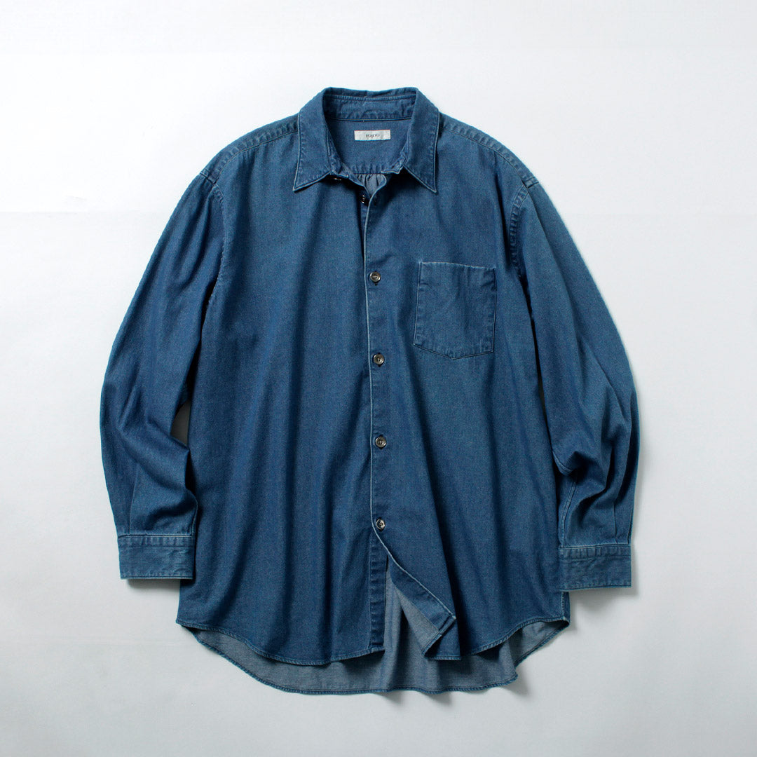 FUJITO / Chemise grande taille en denim 8oz