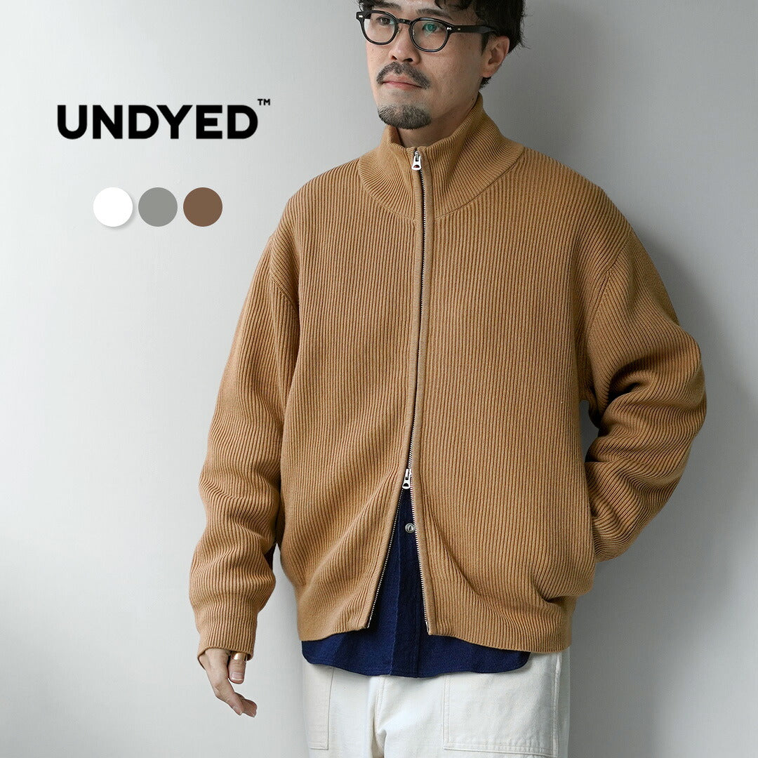 UNDYED / Tricot de conducteur côtelé en coton biologique