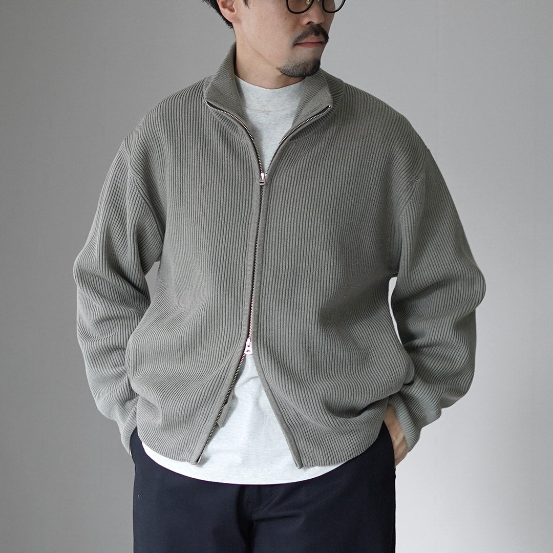 UNDYED / Tricot de conducteur côtelé en coton biologique