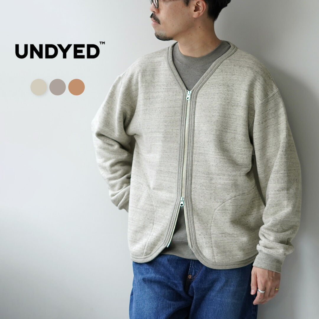 UNDYED / Cardigan zippé en sweat en coton biologique