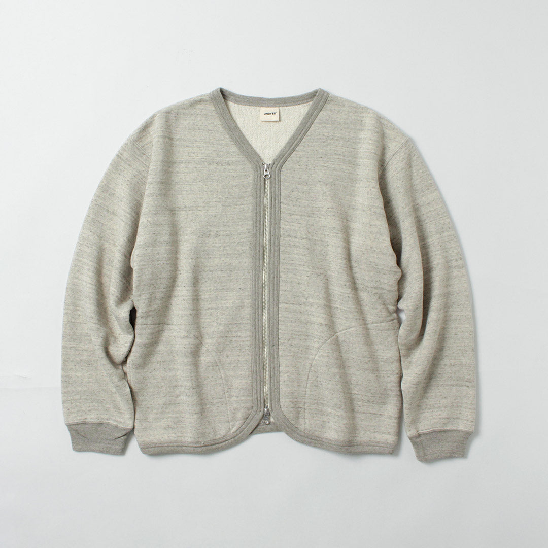 UNDYED / Cardigan zippé en sweat en coton biologique