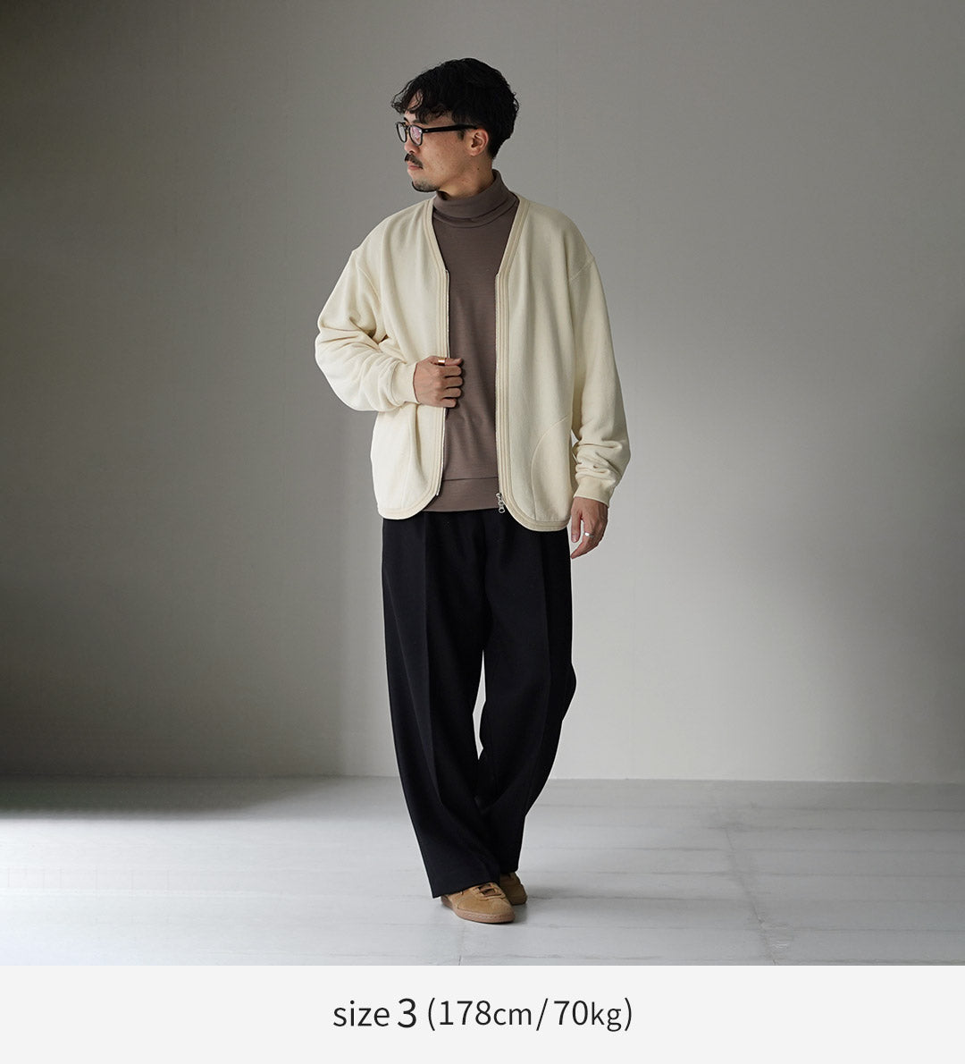 UNDYED / Cardigan zippé en sweat en coton biologique