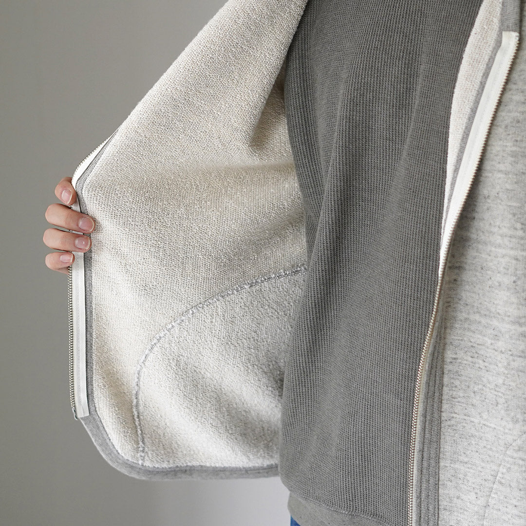 UNDYED / Cardigan zippé en sweat en coton biologique