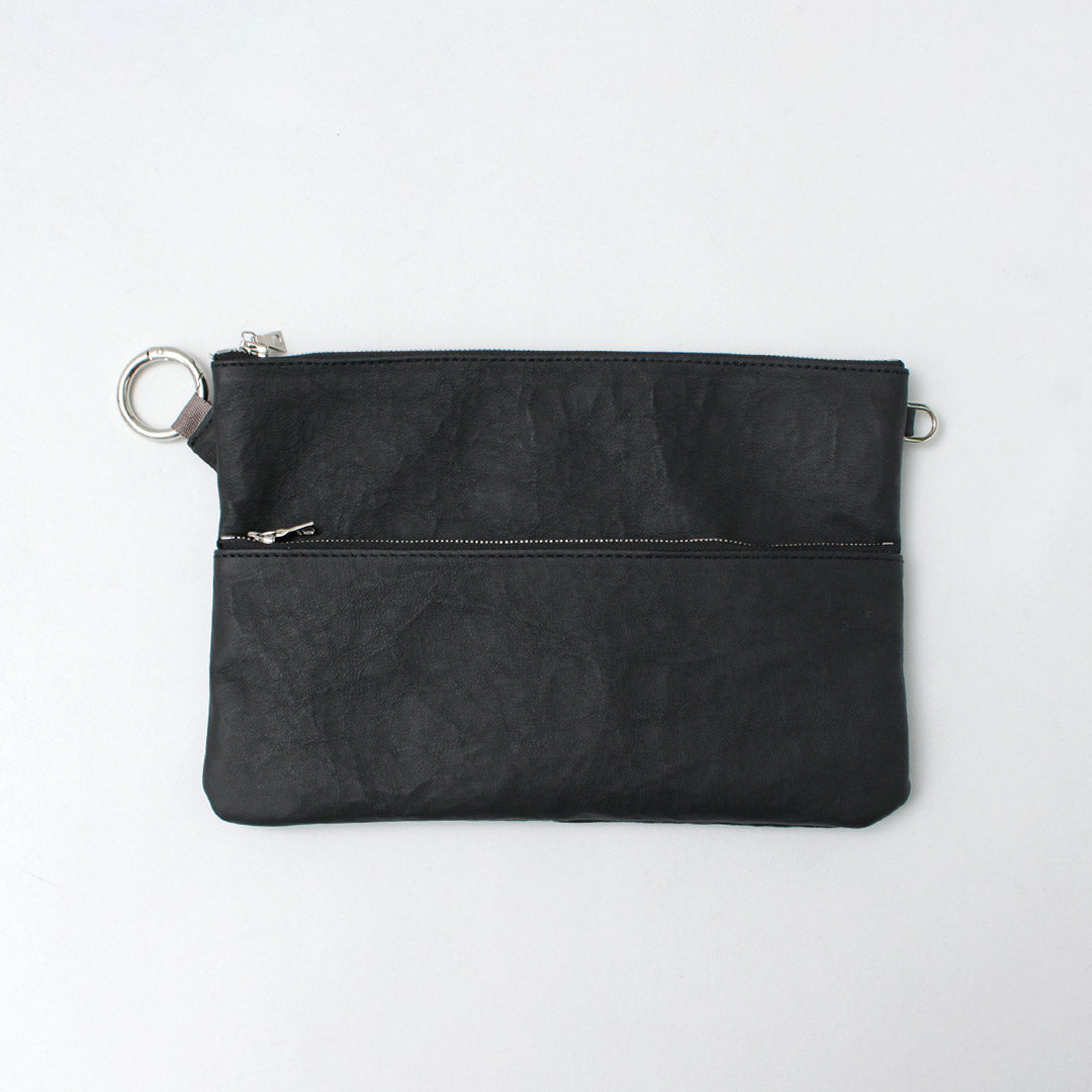 SENTI / Dyneema 가죽 더블 지퍼 파우치 LL