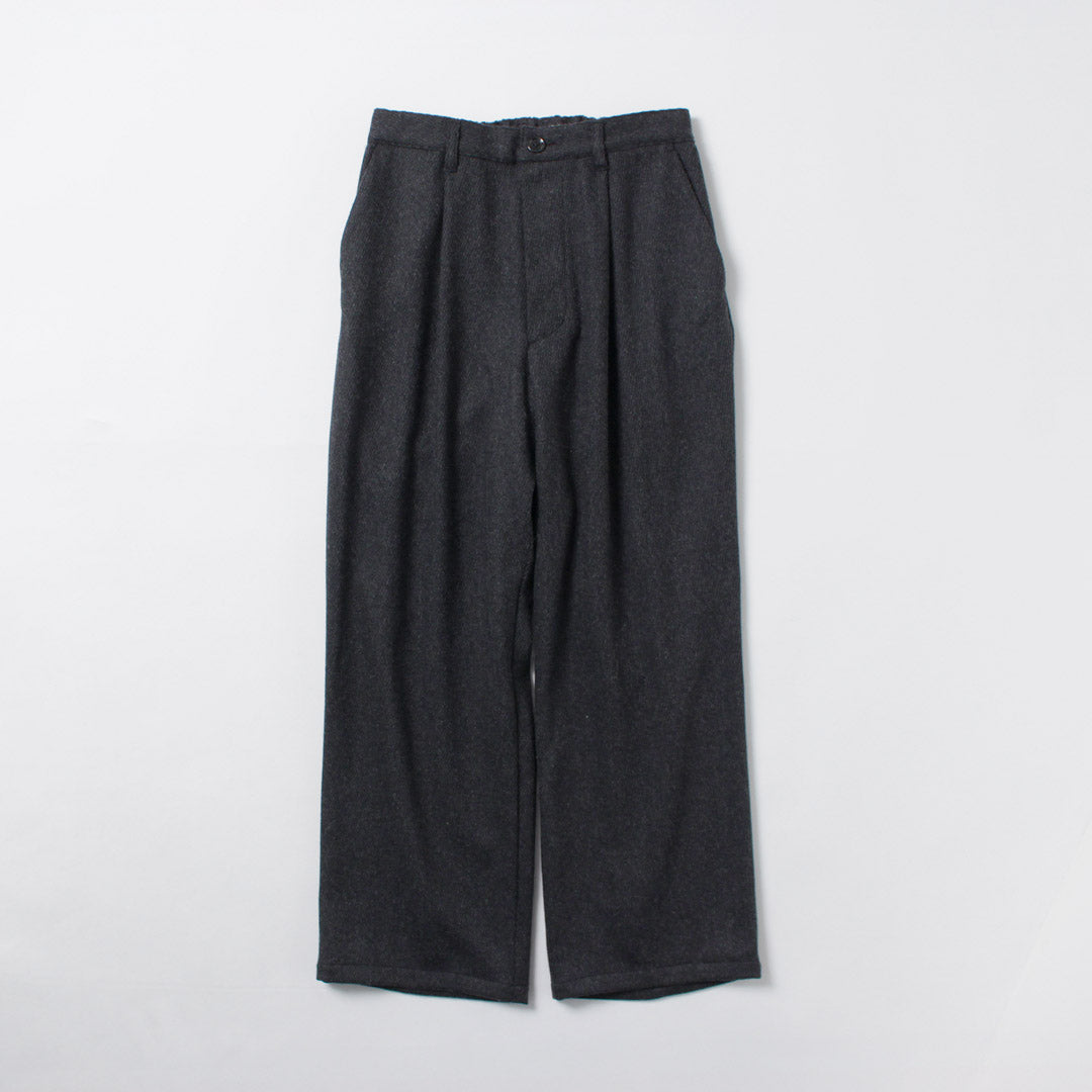 RE MADE IN TOKYO JAPAN / Pantalon large Kersey en laine et cachemire