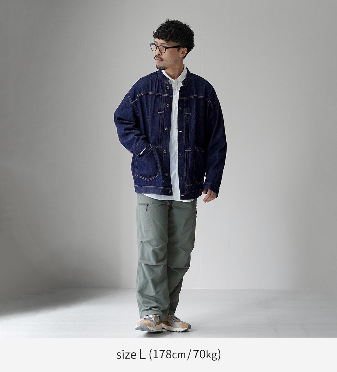 GOHEMP / Chaqueta vaquera de 3 pliegues de 9 oz
