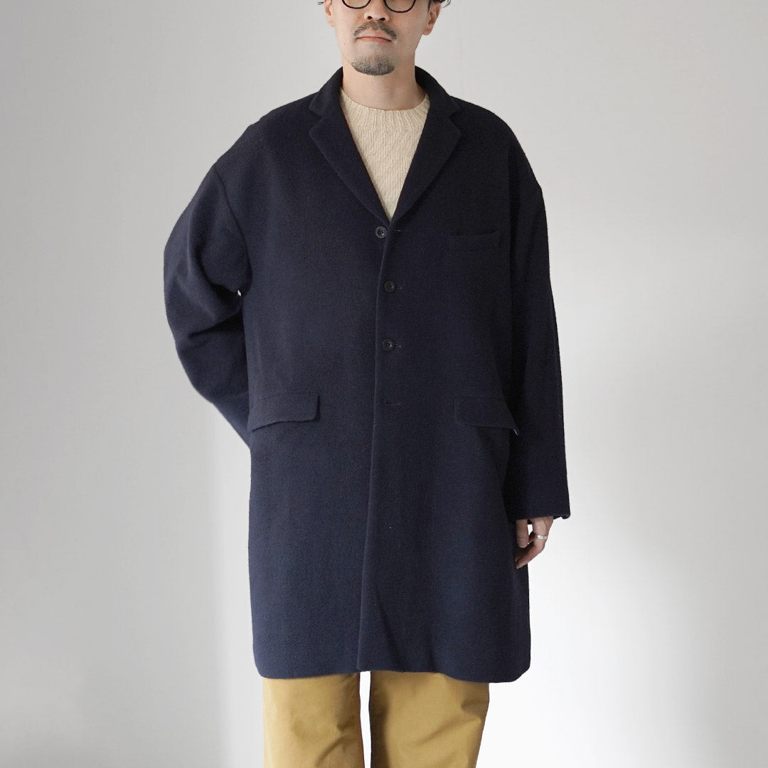 BASISBROEK / BALENN Wool-Nylon Flannel Chester Coat
