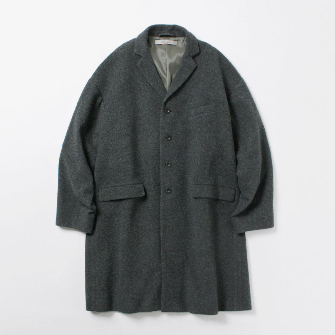 BASISBROEK / BALENN Wool-Nylon Flannel Chester Coat