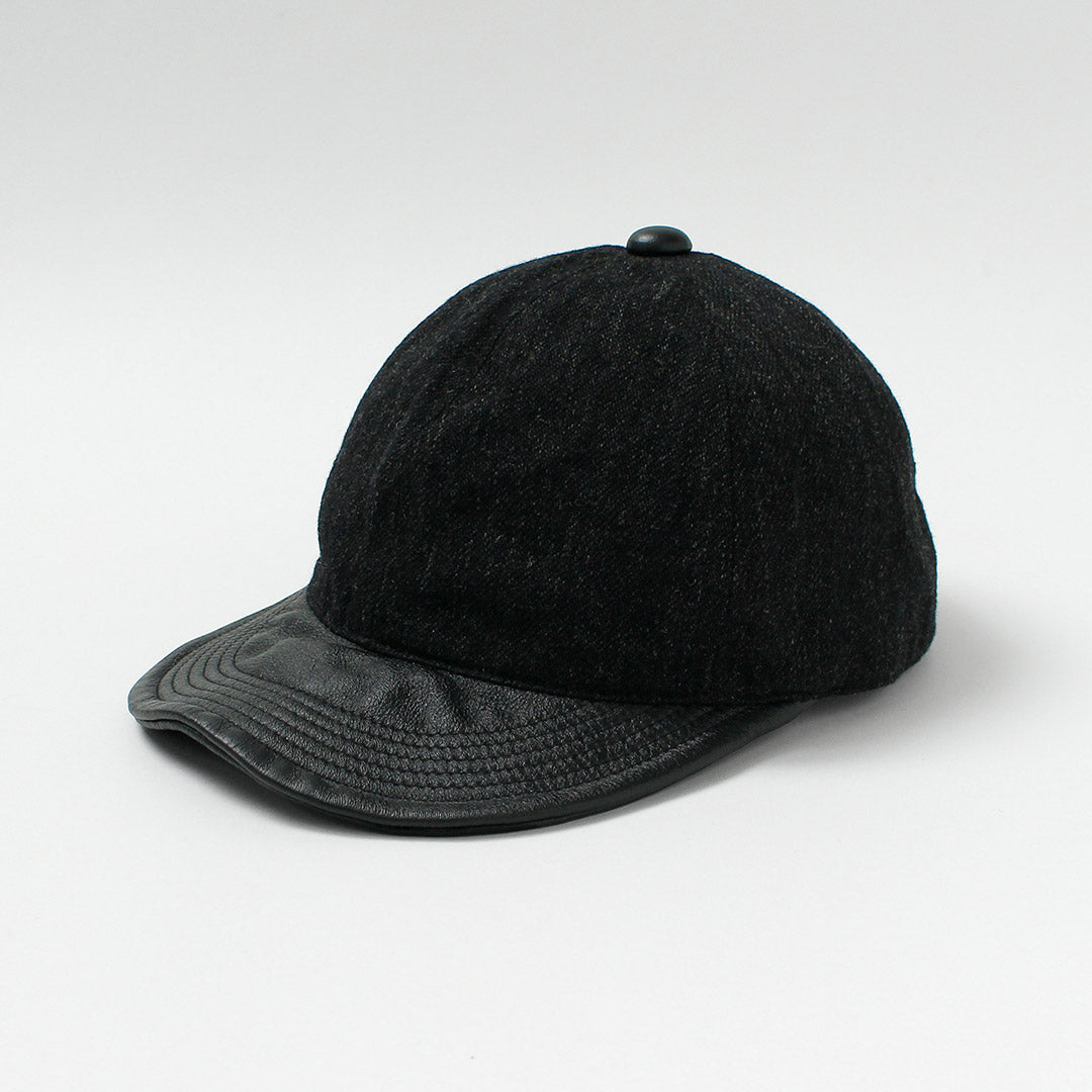 HIGHER / Gorra militar Serge x con ala de cuero