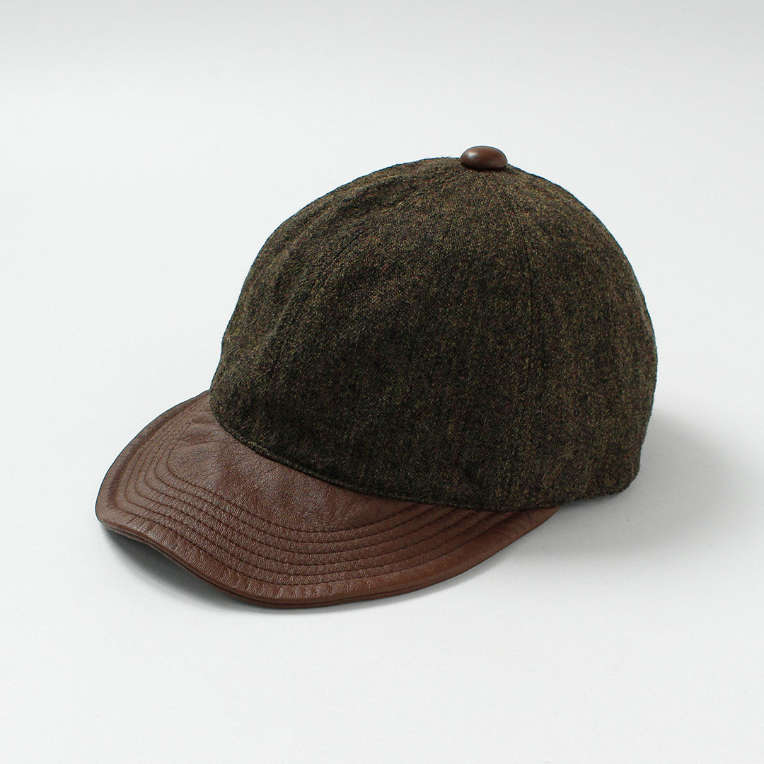 HIGHER / Gorra militar Serge x con ala de cuero