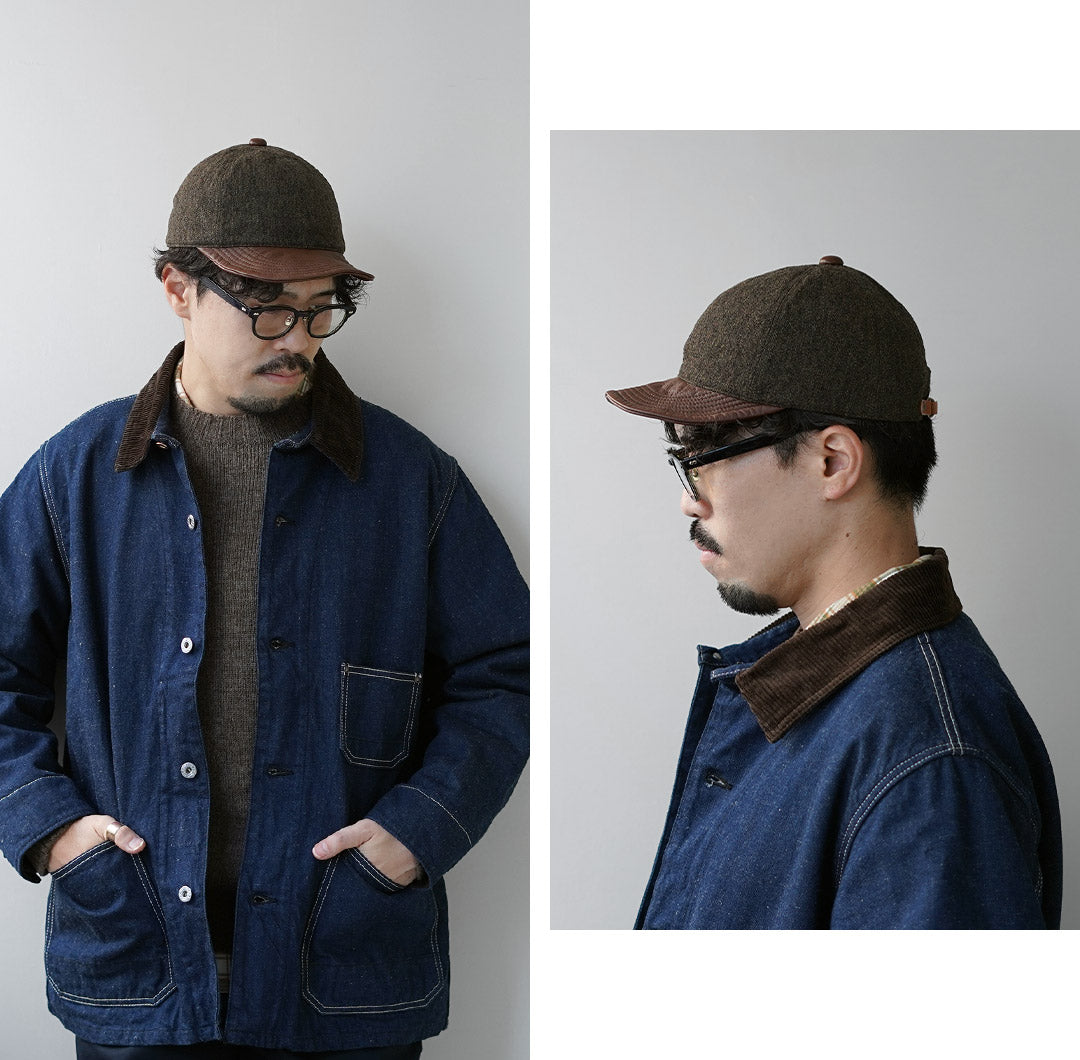 HIGHER / Gorra militar Serge x con ala de cuero
