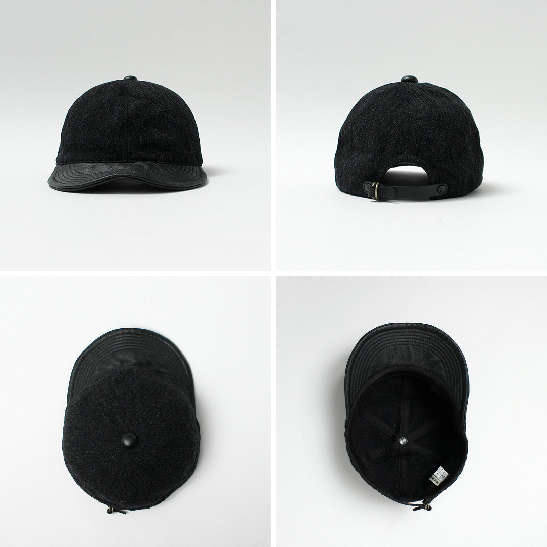 HIGHER / Gorra militar Serge x con ala de cuero