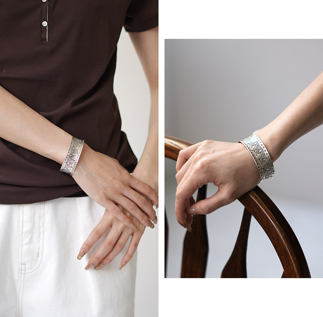 phaduA / Brazalete ancho Karen Silver Mountain