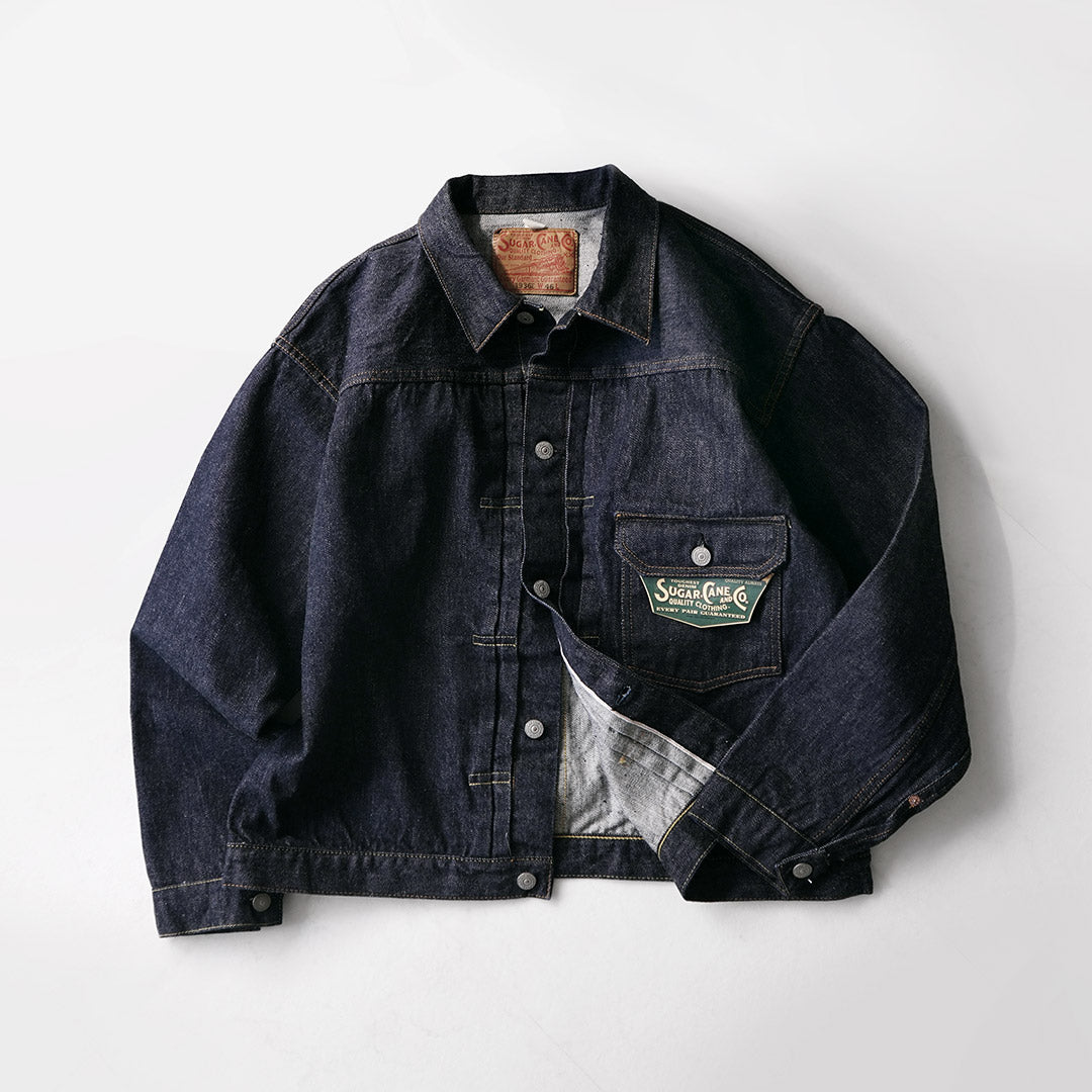 CANNE À SUCRE / Veste en jean 1er type 13,5oz - Modèle 1936 à dos fendu