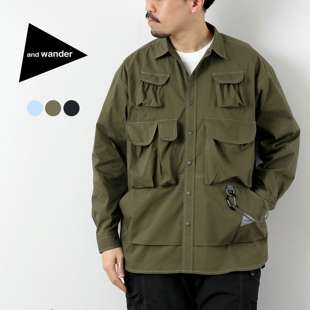 AND WANDER / Camisa Manga Larga Multibolsillos
