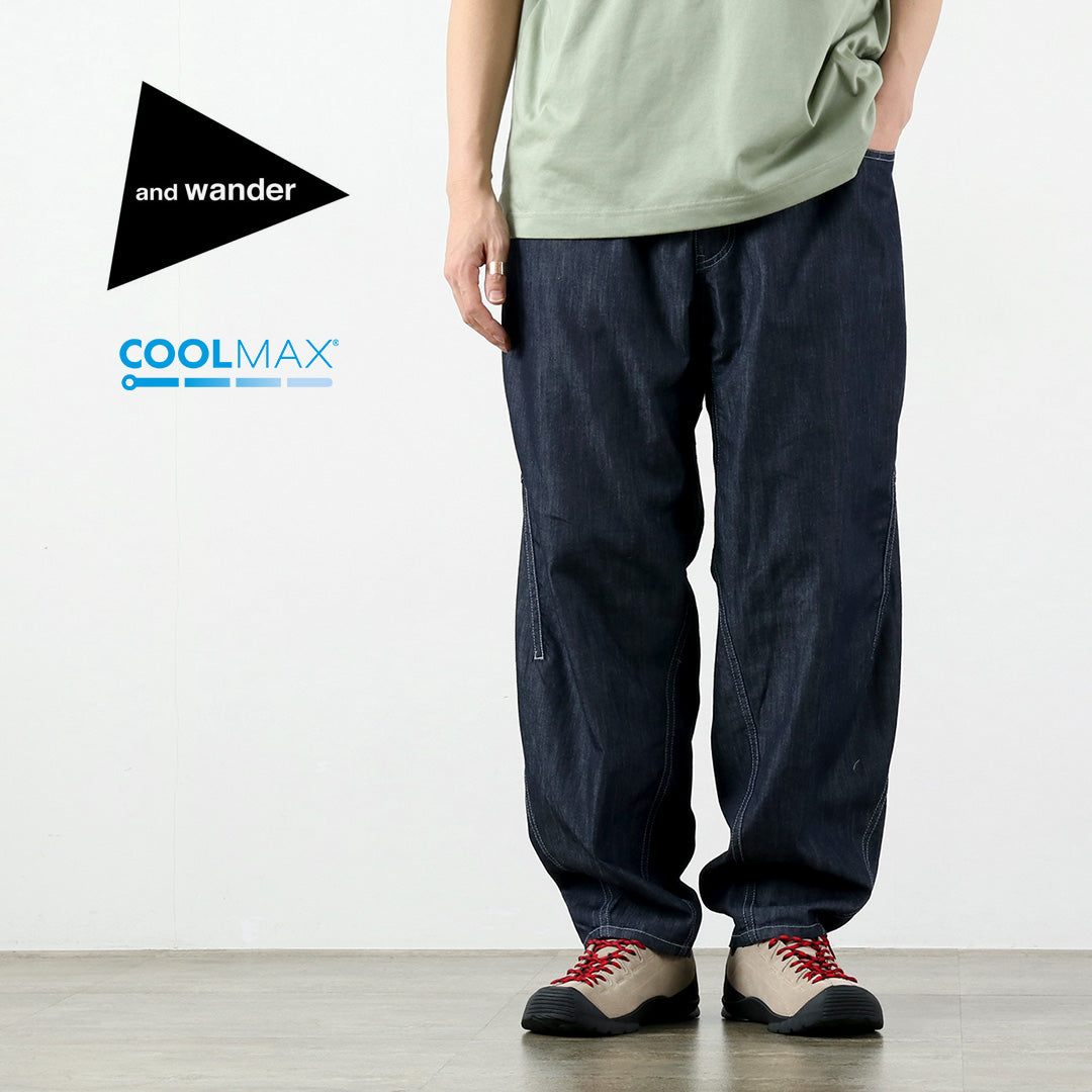 AND WANDER / Dry Easy Denim Wide Pants