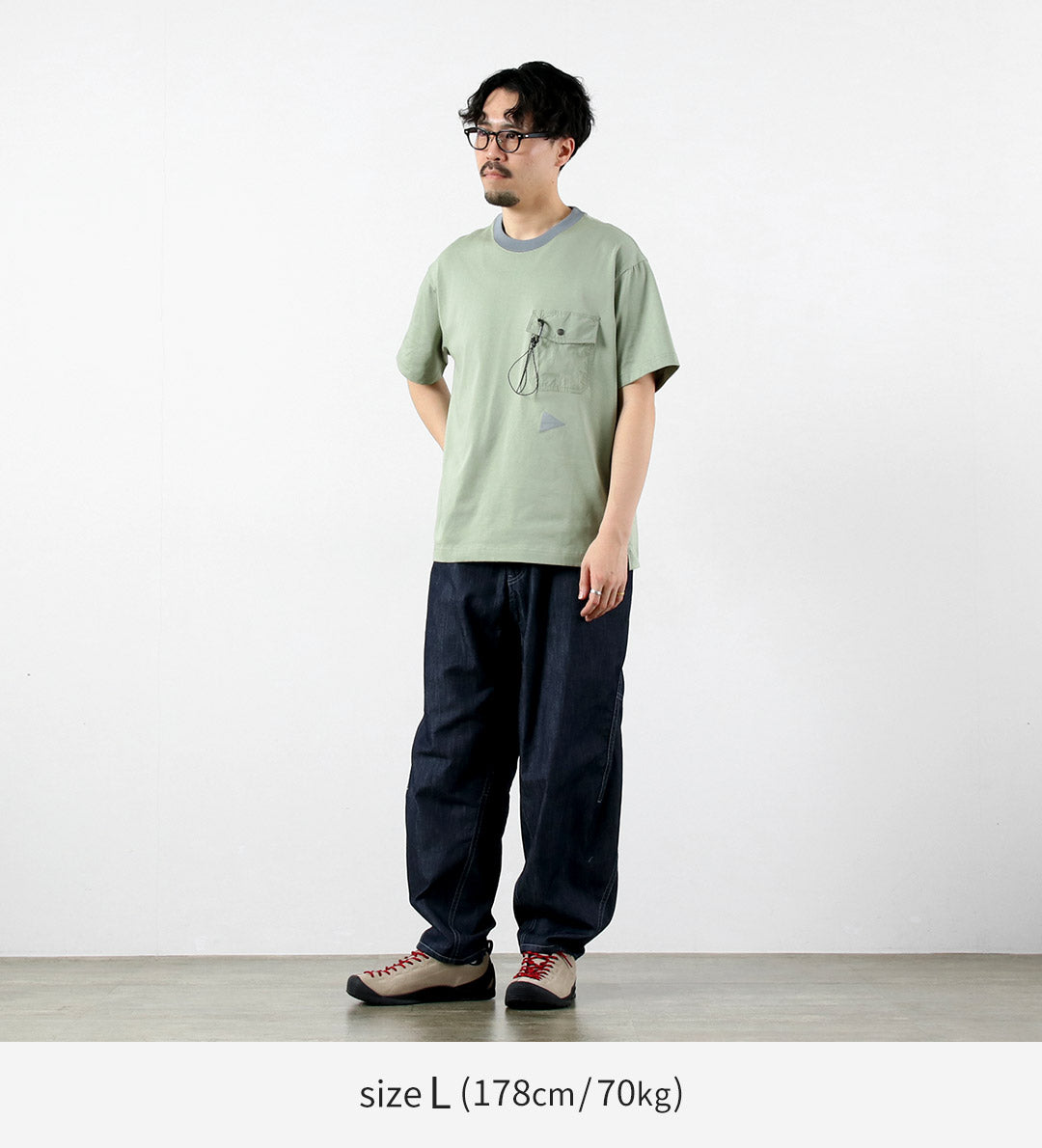 AND WANDER / Dry Easy Denim Wide Pants