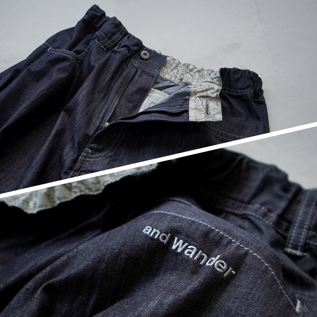 AND WANDER / Dry Easy Denim Wide Pants