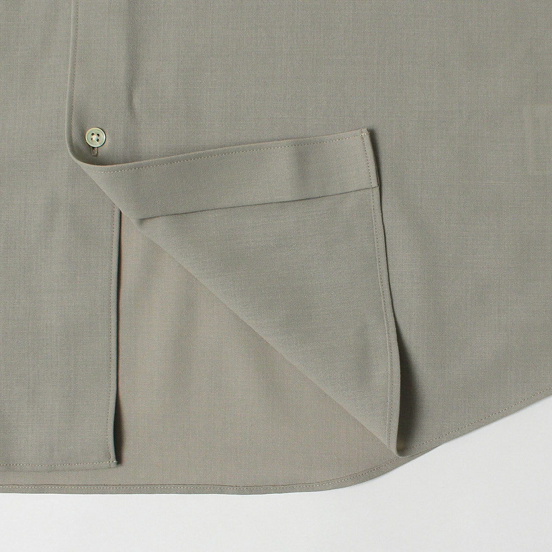 GOLDWIN / Camisa holgada de lana de alta torsión – Tela Bishu