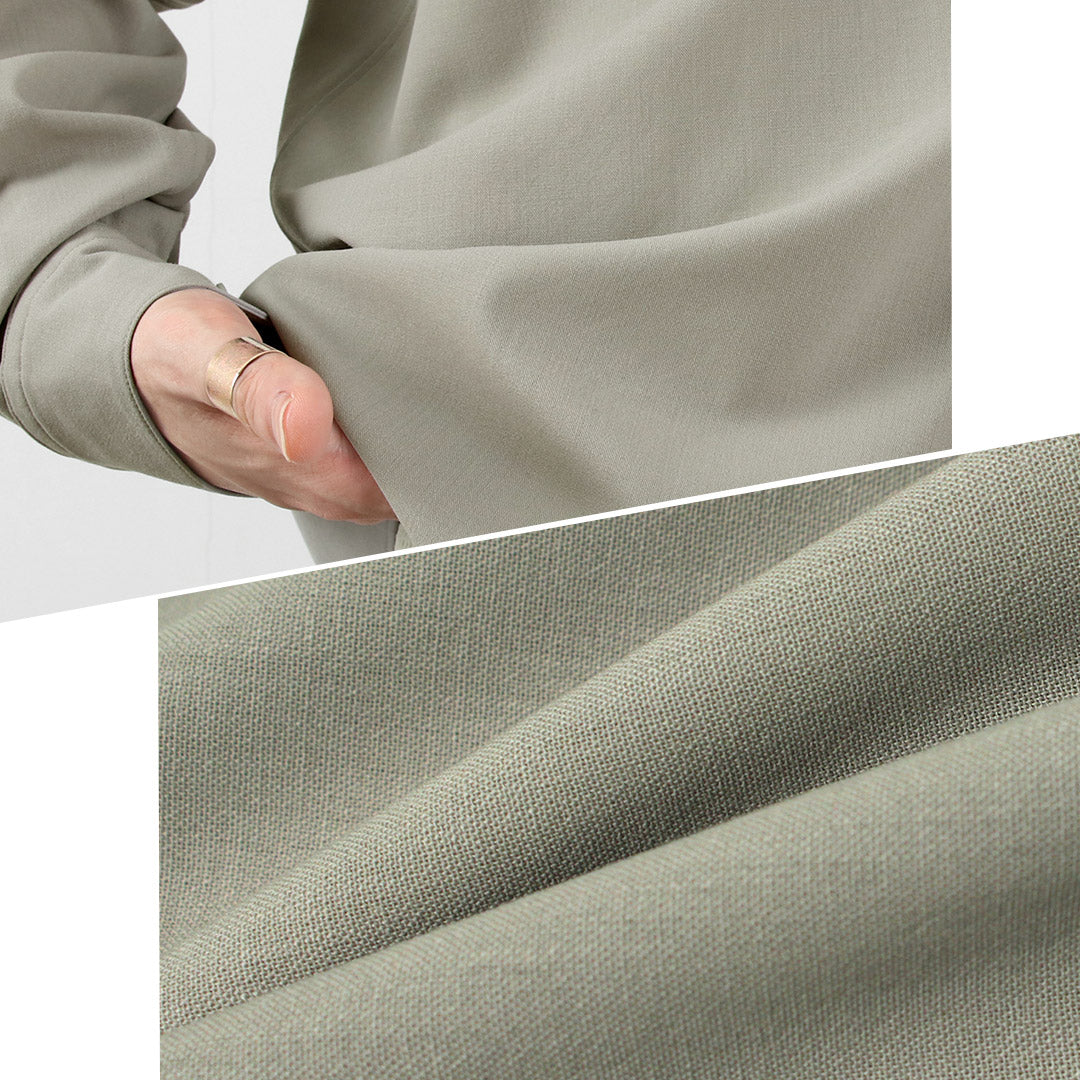 GOLDWIN / Camisa holgada de lana de alta torsión – Tela Bishu