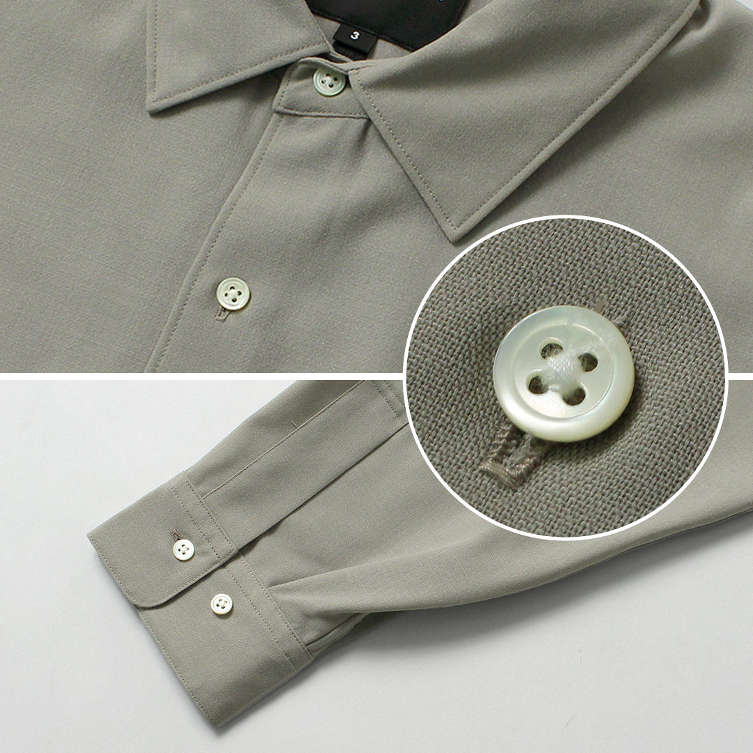GOLDWIN / Camisa holgada de lana de alta torsión – Tela Bishu