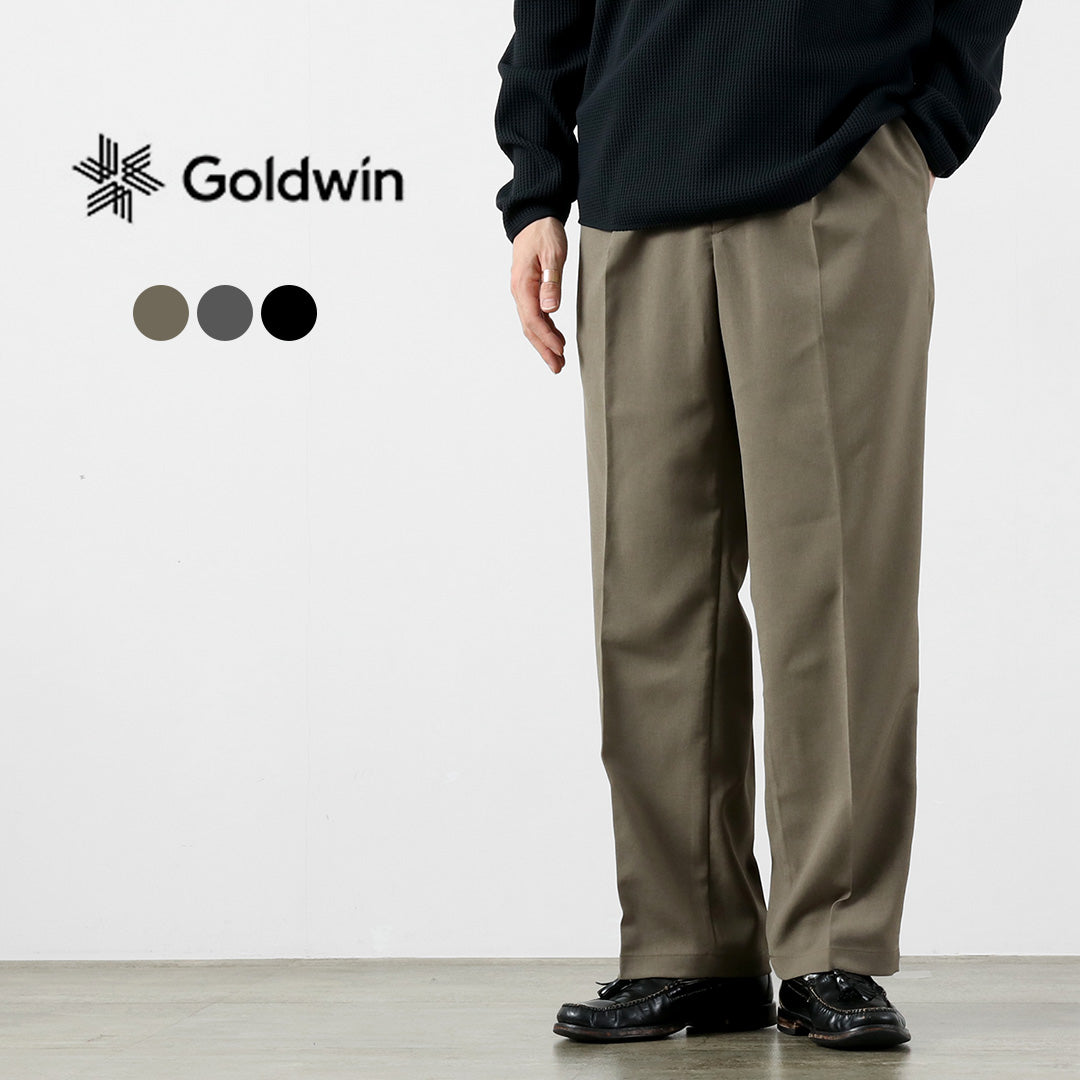 GOLDWIN / 재활용 드라이 스트레치 트윌 원턱 스트레이트 팬츠
