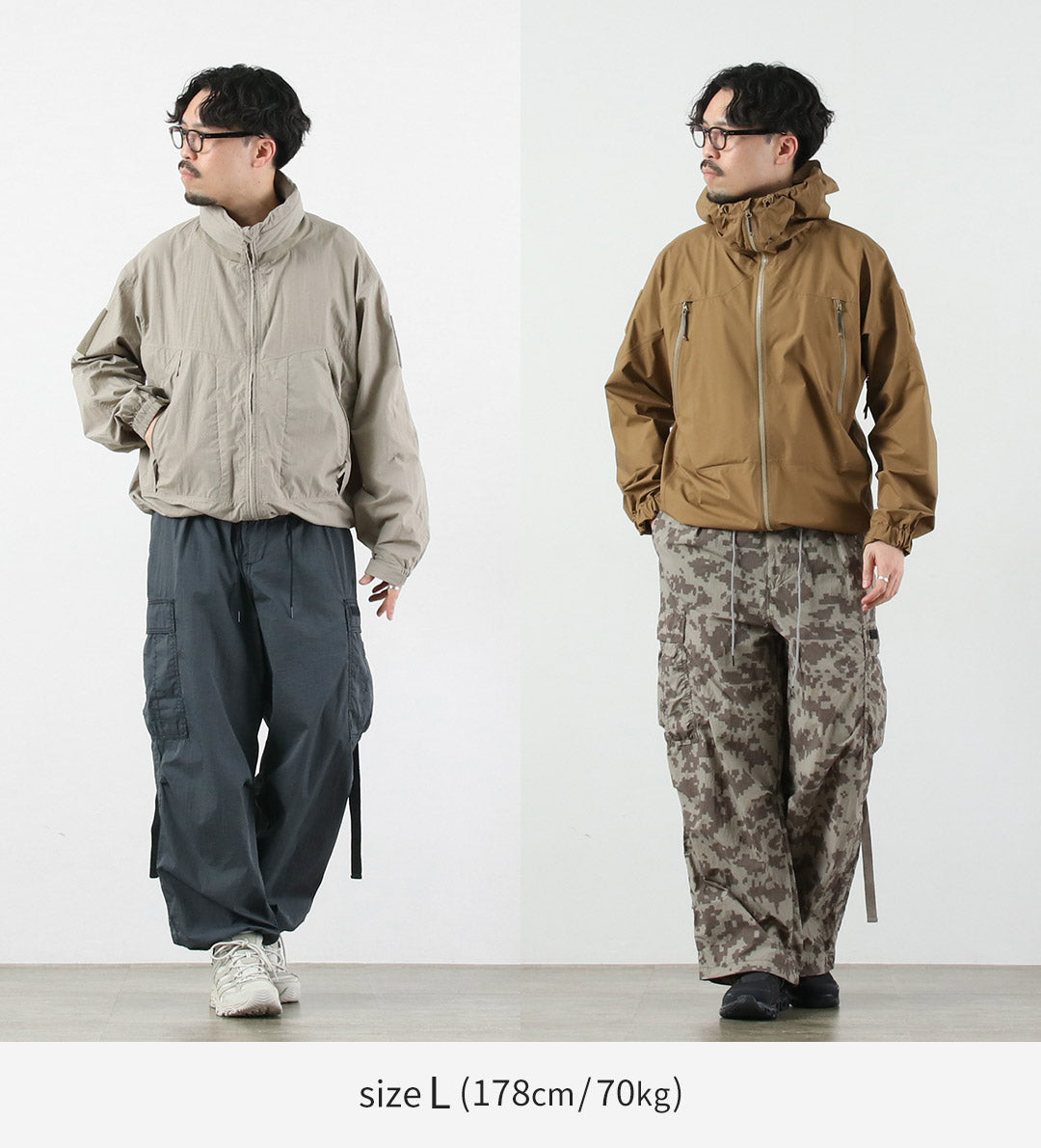 WILDTHINGS / Pantalon cargo en nylon double teinture