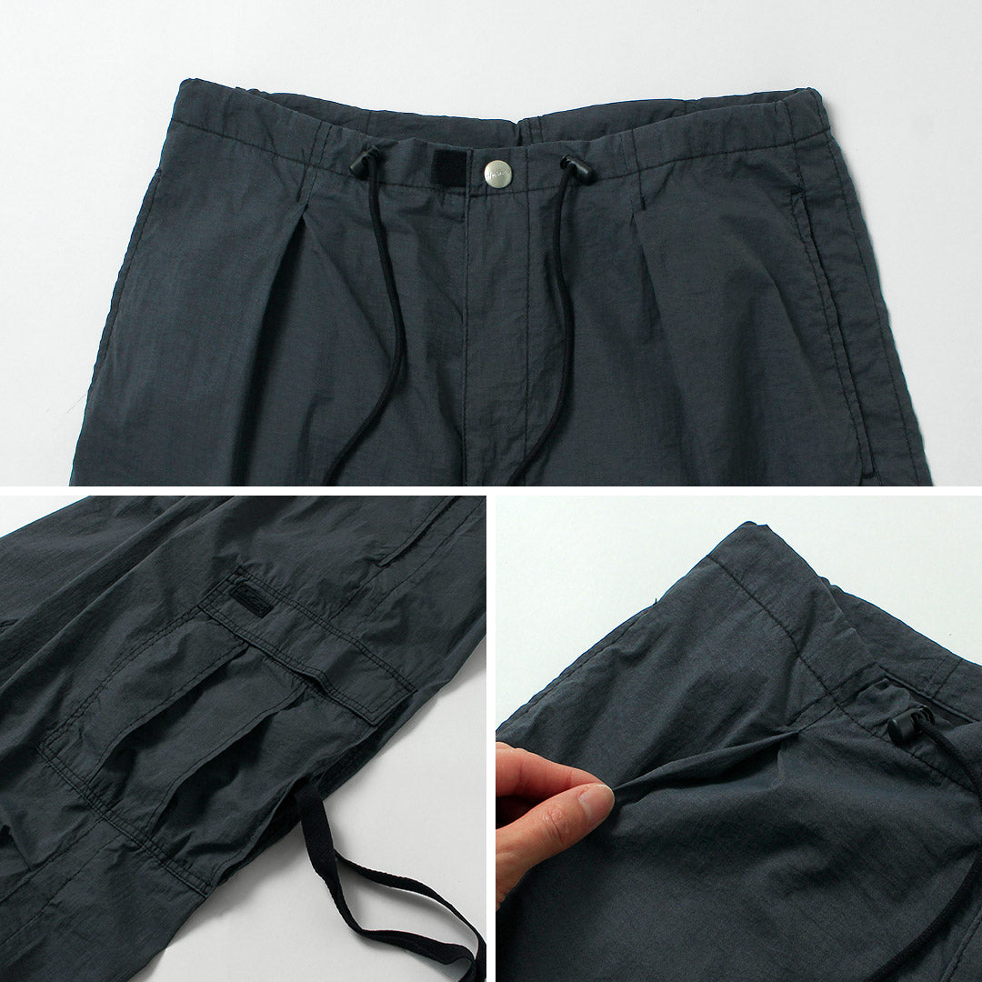 WILDTHINGS / Pantalon cargo en nylon double teinture