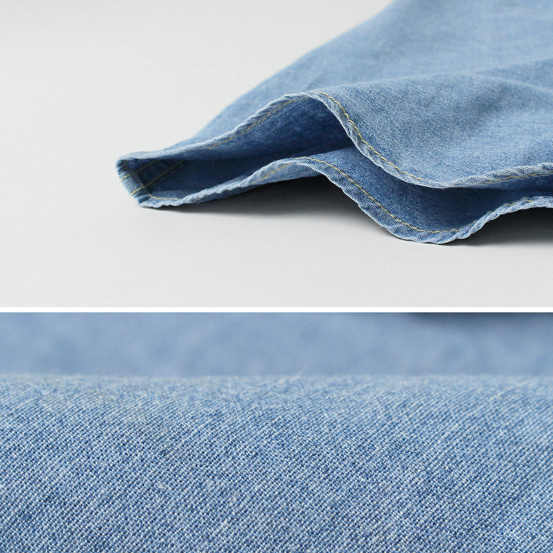 GOHEMP / Chemise de Travail Plissée, Chambray Chanvre-Coton