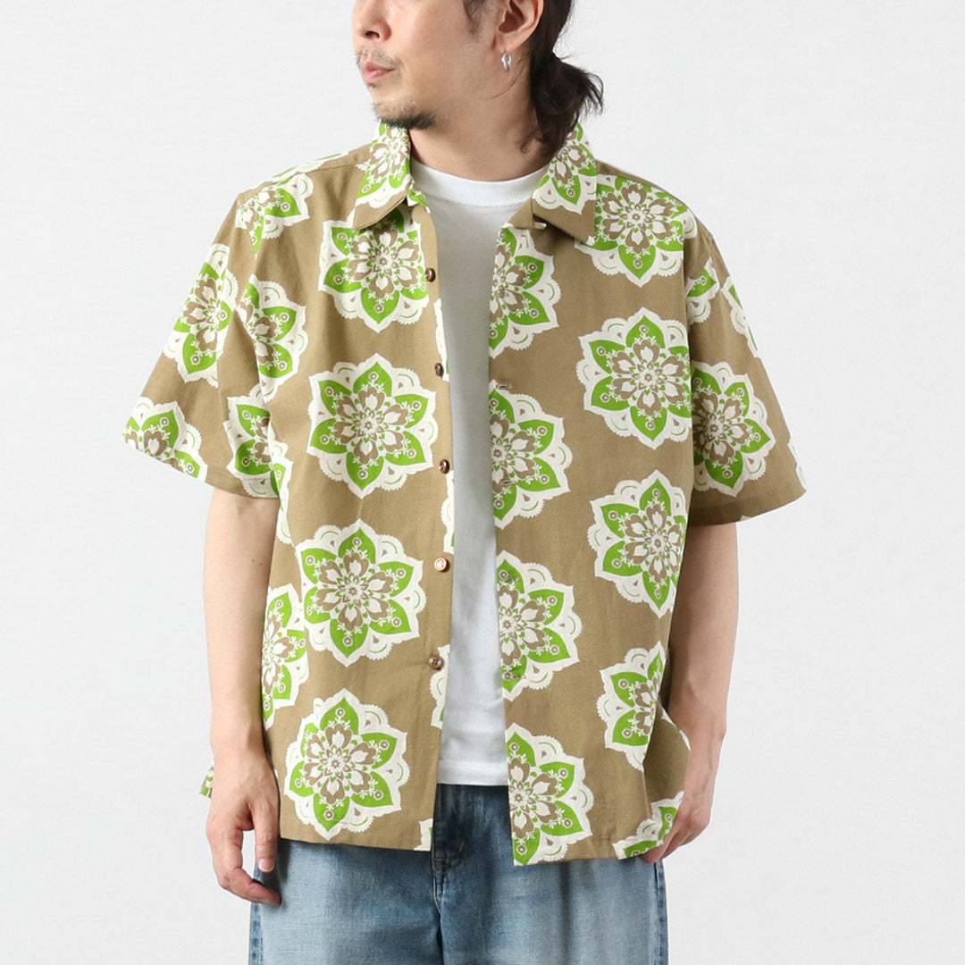 HAVE A GRATEFUL DAY / Chemise col ouvert S/S Design rond imprimé