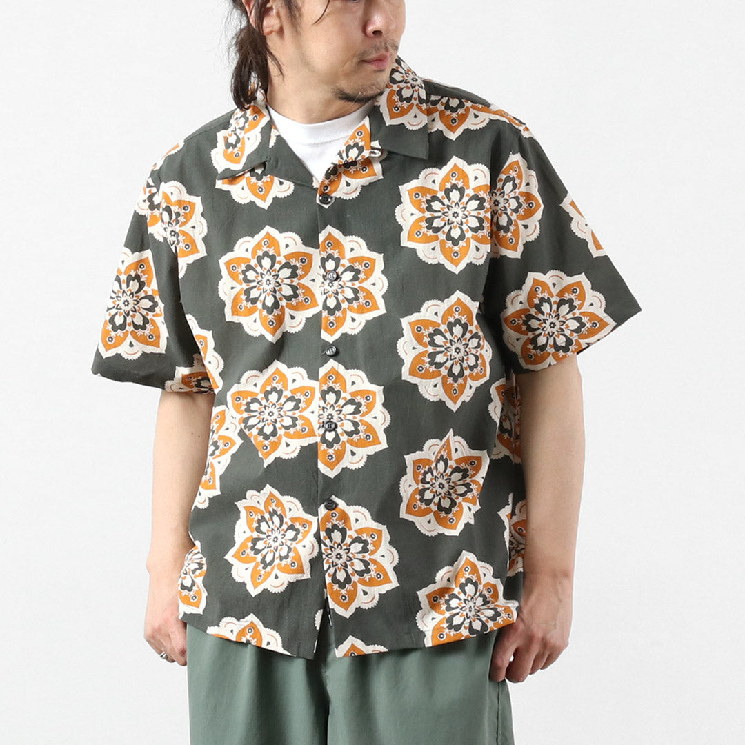 HAVE A GRATEFUL DAY / Chemise col ouvert S/S Design rond imprimé