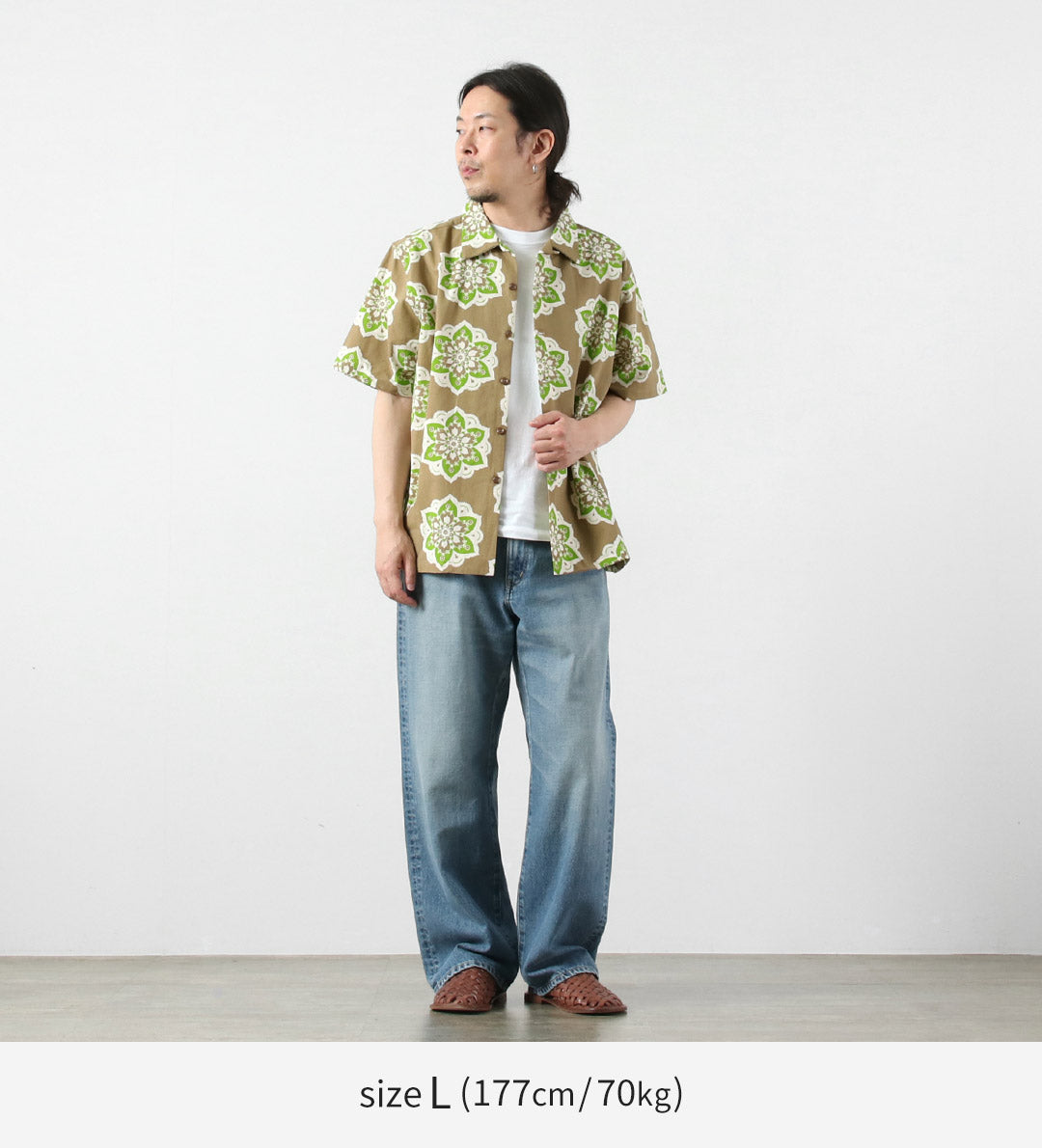 HAVE A GRATEFUL DAY / Chemise col ouvert S/S Design rond imprimé