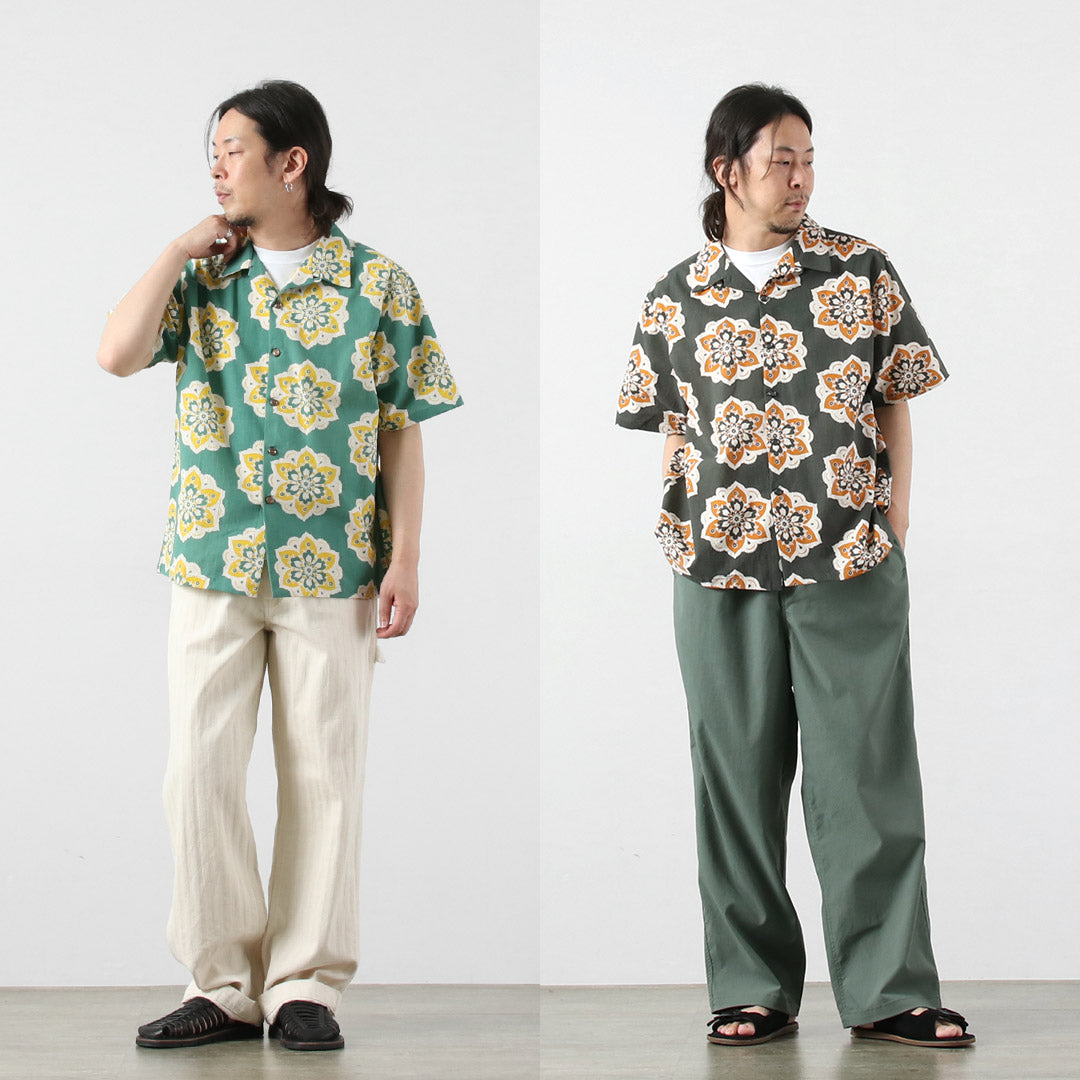HAVE A GRATEFUL DAY / Chemise col ouvert S/S Design rond imprimé